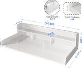 54" W x 27.5" D Washer Dryer Countertop, Laundry Wood Shelf Topper with Edge, 2-Tier Organizer for Washer and Dryer Laundry Hamper Counter Storage Organization, Large Space Laundry Topper, White